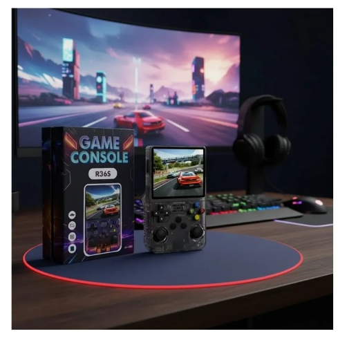 Console Portátil R36S + de 15.000 Jogos Vídeo Game 64g Tela IPS 3.5 Polegadas SISTEMA ARKOS