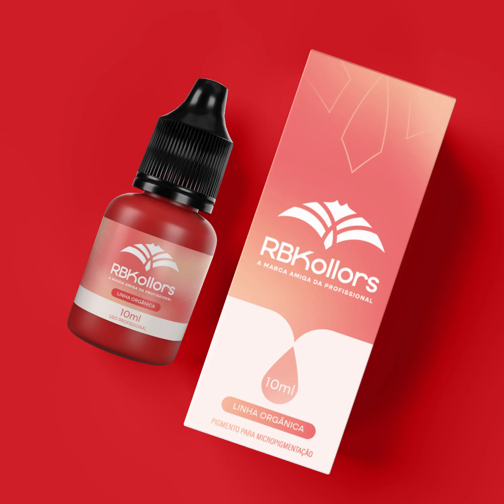 Pigmento Orgânico para Micropigmentação Vermelho Vibrante com Fundo Magenta 10ml - Red Velvet RBKollors