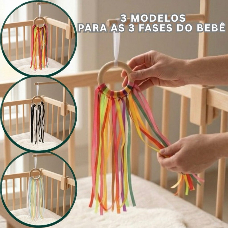 Móbile Montessori brinquedo de pendurar berço carrinho móbile colorido