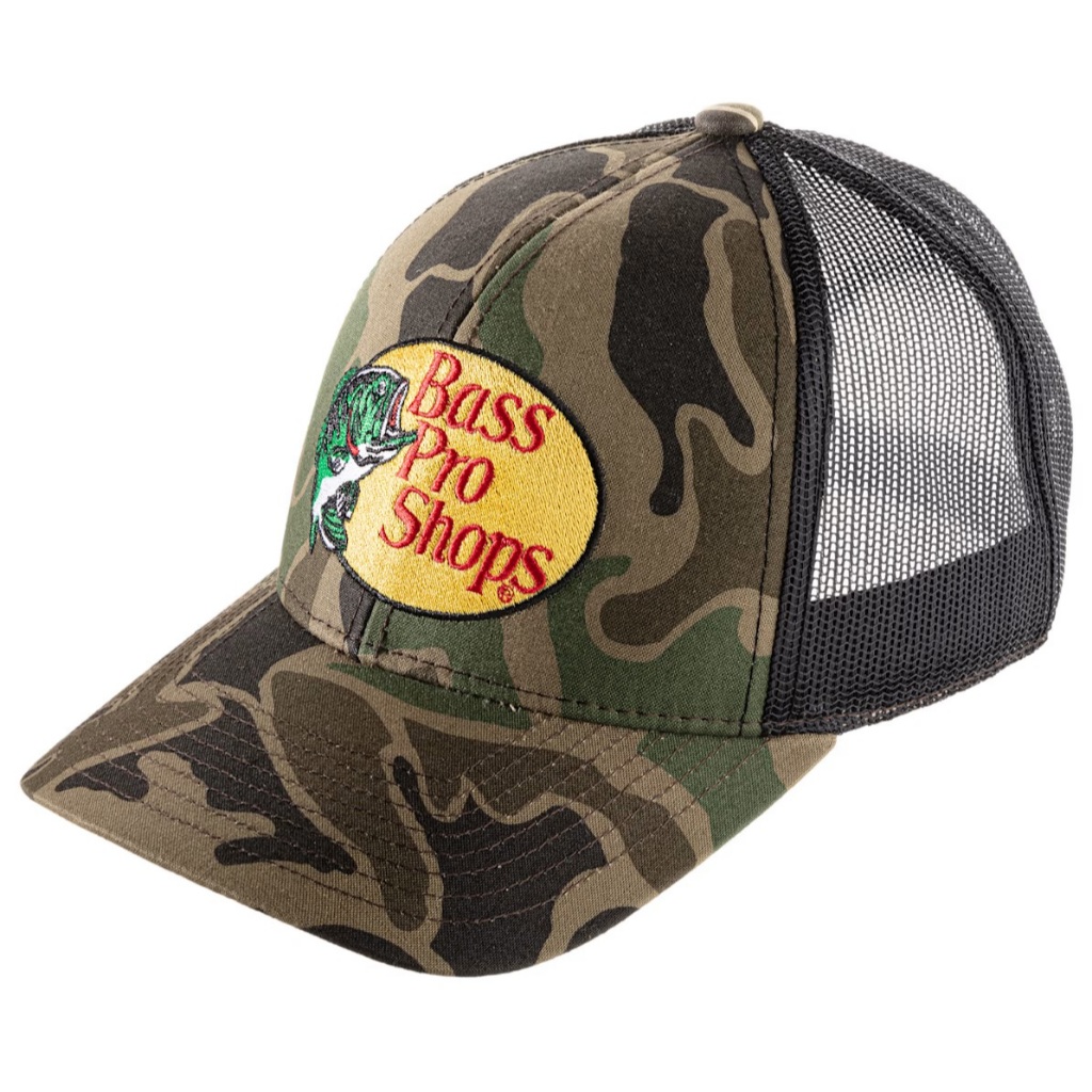 Boné Bass Pro Shops  Camuflagem Woodland LOGO BORDADO IMPORTADO EUA