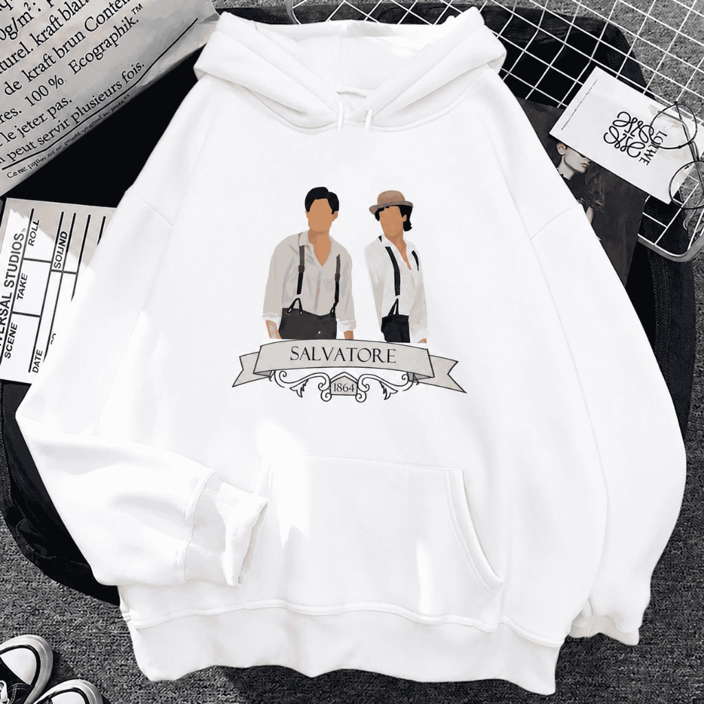 Blusa Moletom Canguru  Damon Stefan Faixa Salvatore Série The Vampire Diaries Feminino Masculino Blusa de Frio