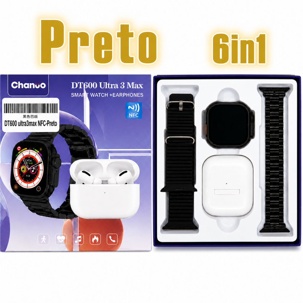 Smartwatch DT600 +TWS cartão de acesso NFC, um novo modelo de 2026, já disponível - frete grátis.