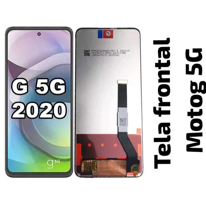 A tela frontal do Motorola Moto G 5G (modelo XT2113) é uma LTPS IPS LCD de 6,7 p