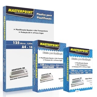 Kit 300 Polaseal Plástificação p/ Cpf Rg A4 Folhas Duplas Com Brilho Masterprint