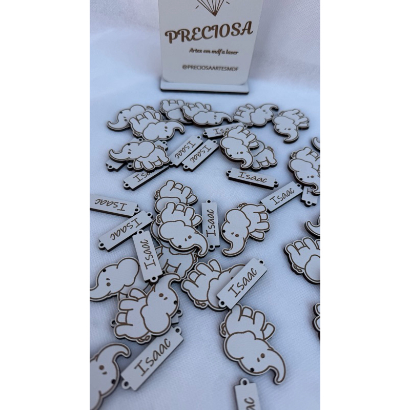 Kit lembrancinha chaveiro elefante em mdf — imagem 2 de 2