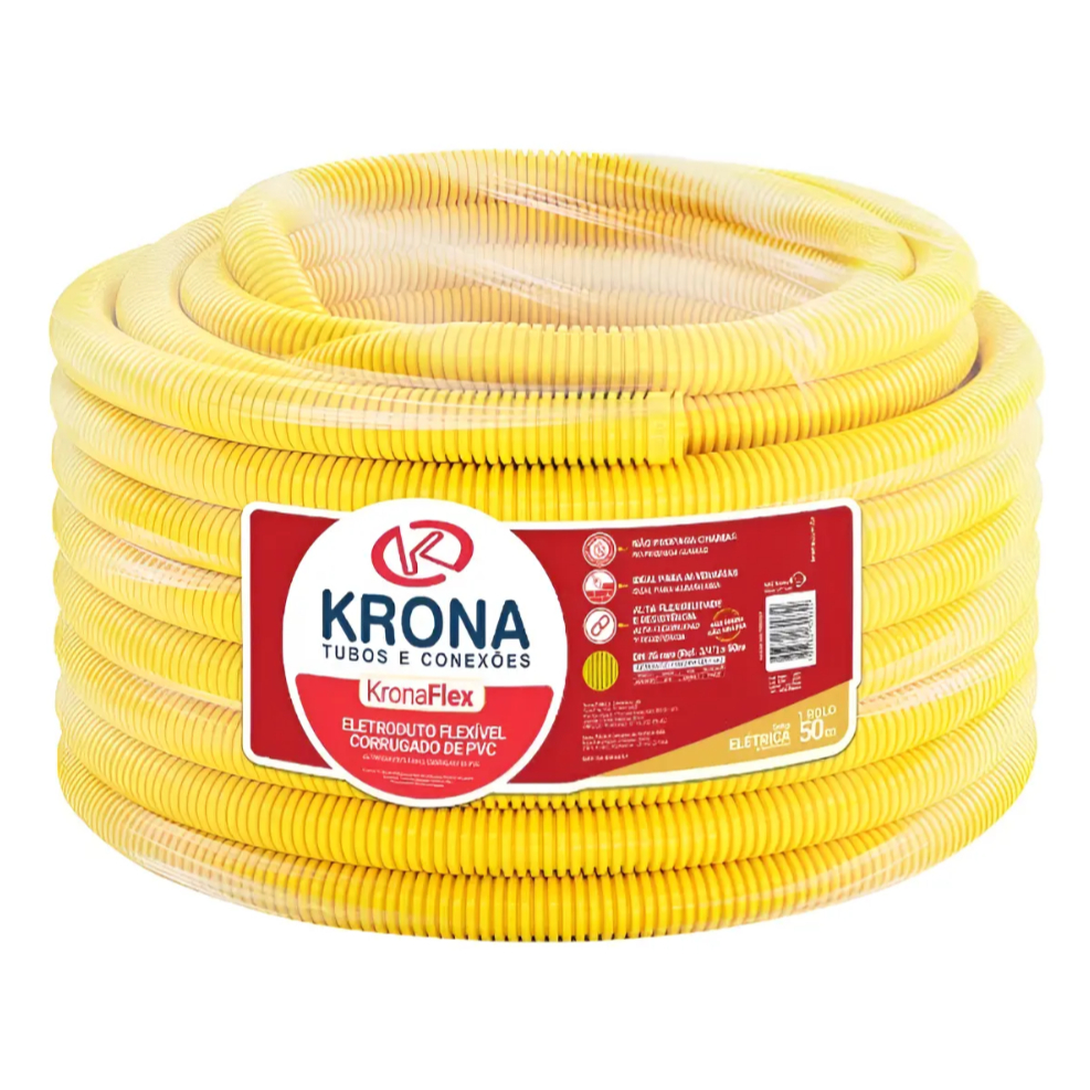 Conduíte Amarelo 32mm 1" 25m Krona Amarelo