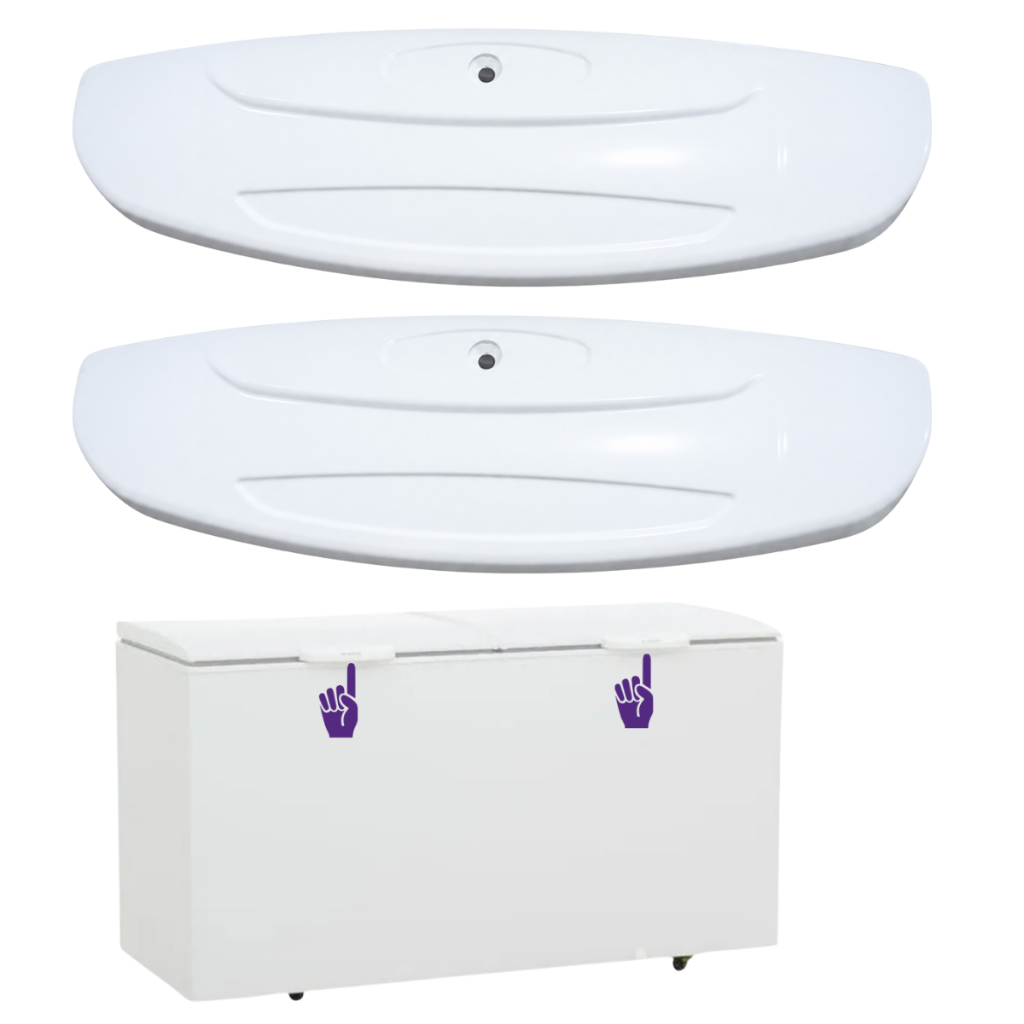 2 Puxadores Compatível Freezer Horizontal Gelopar Ghba Ghbs
