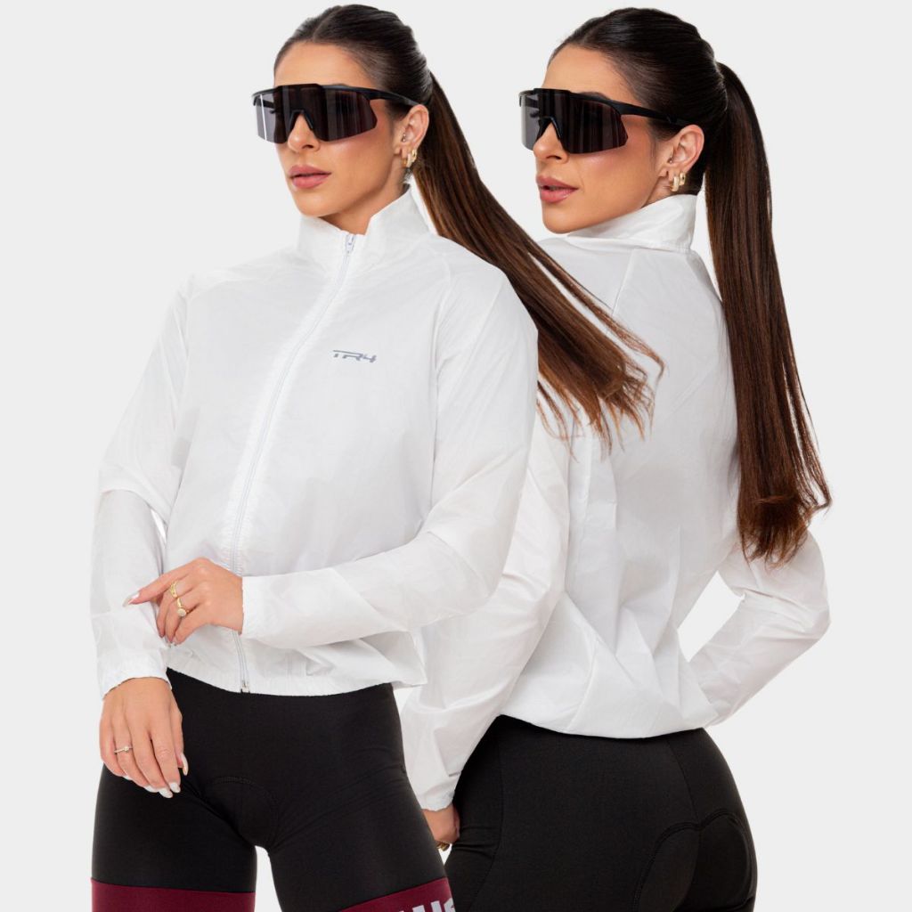 Jaqueta Corta Vento Feminino Impermeável Ciclismo à Prova d'água Cinza Cumbo Cor