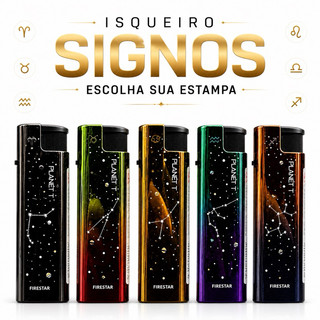 Isqueiro Recarregável Estampas de Signos Cores Vibrantes