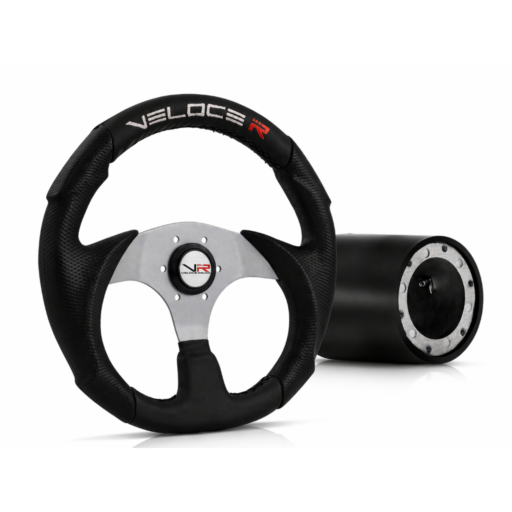 Volante Esportivo 330mm + Cubo Buggy BRM Fyber Fusca Brasilia Pronto Para Instalar