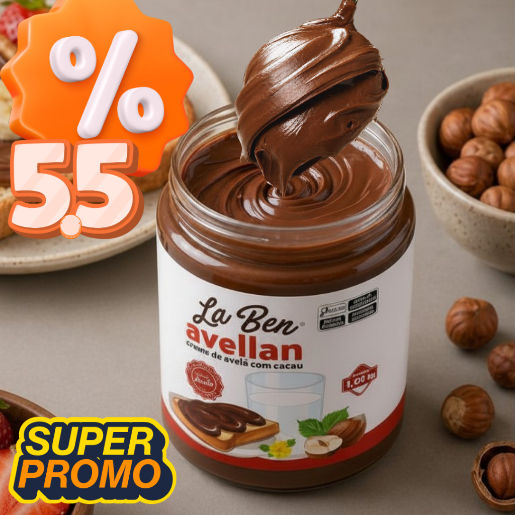 Creme de Avelã Chocolate La Ben 1kg – Doces no pote tipo Nutella