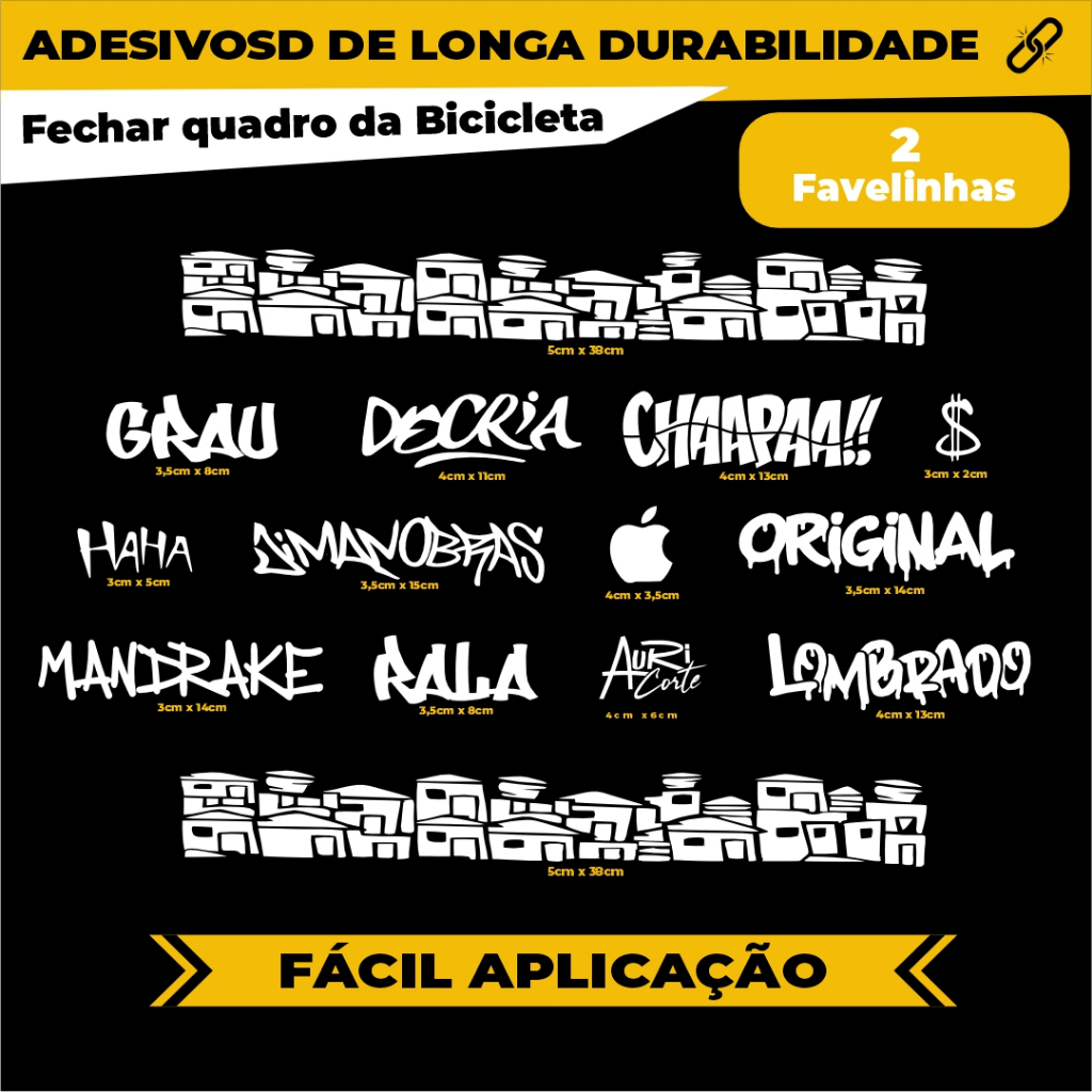 Cartela Adesivos Para Fechar Quadro Bike original de Longa Durabilidade Auricorte