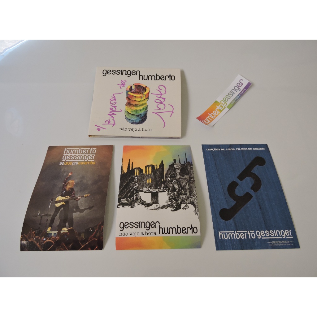 KIT CD POSTAL HUMBERTO GESSINGER ENGENHEIROS NÃO VEJO A HORA CD AUTOGRAFADO