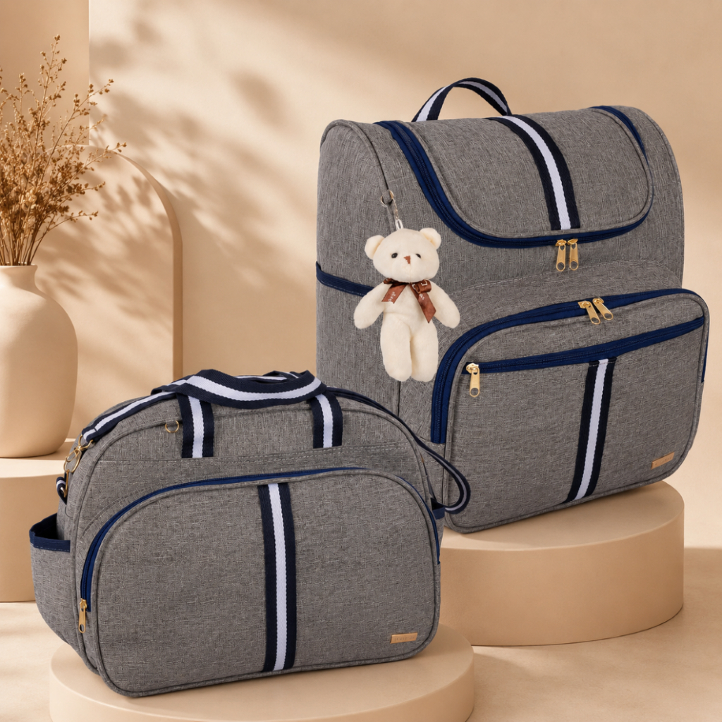 Kit Bolsa Maternidade 2 Peças com Mochila 2 em 1 e Bolsa G AMOR