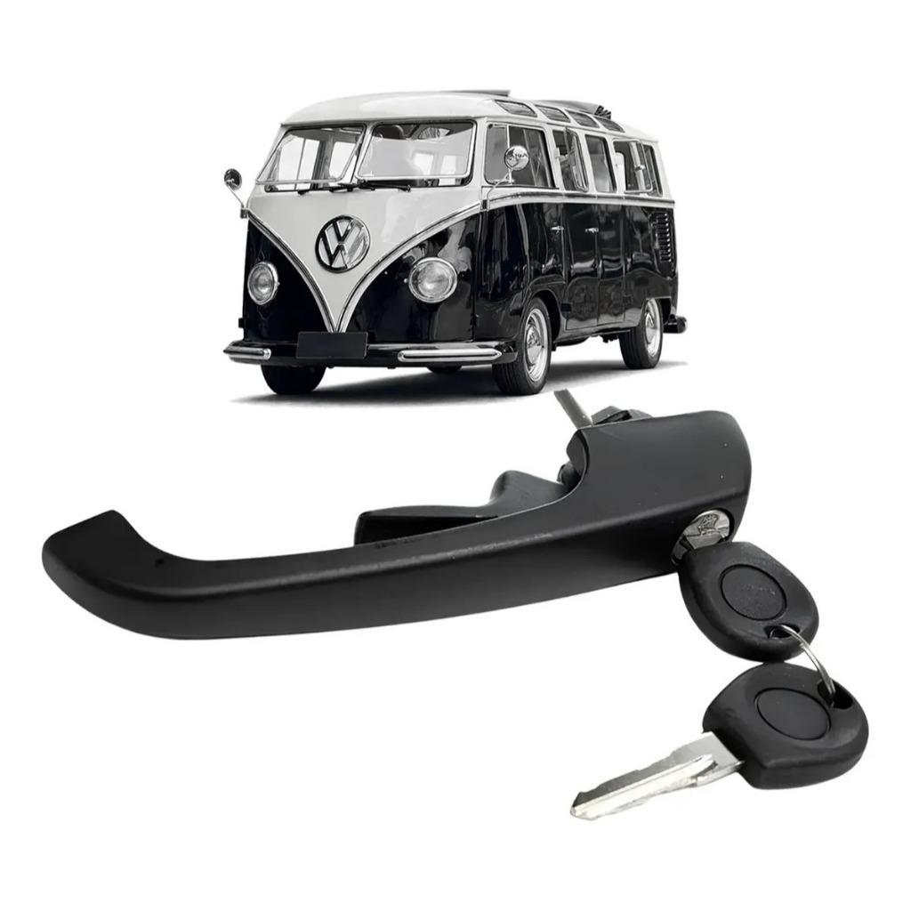 Maçaneta Externa Kombi 75 a 2013 Preta Com Chaves