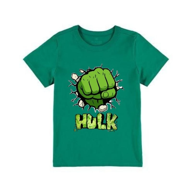 Camiseta Infantil Hulk Verde Personagem Super-Herói Marvel–Roupa de Menino Estampada,Confortável, Algodão Moda Infantil