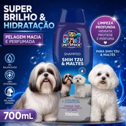 Shampoo Fórmula Brilho Shih-Tzu Branco Pet Space 700ml
