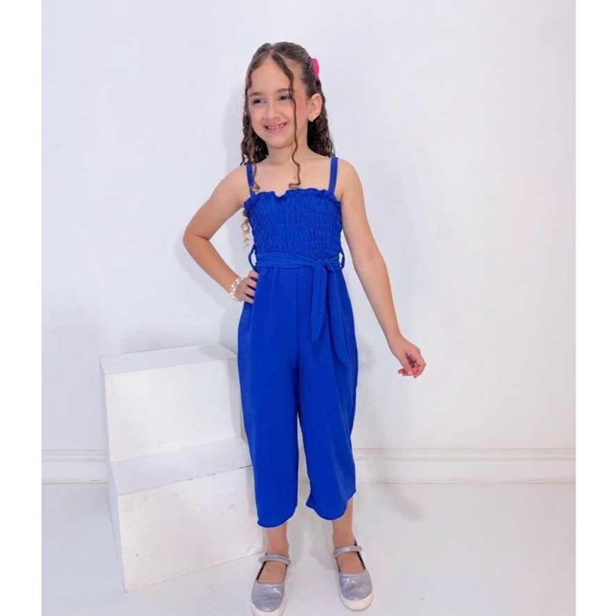 Macacão Pantacourt Menina Juvenil Feminino Blogueirinha 4 a 10 Anos