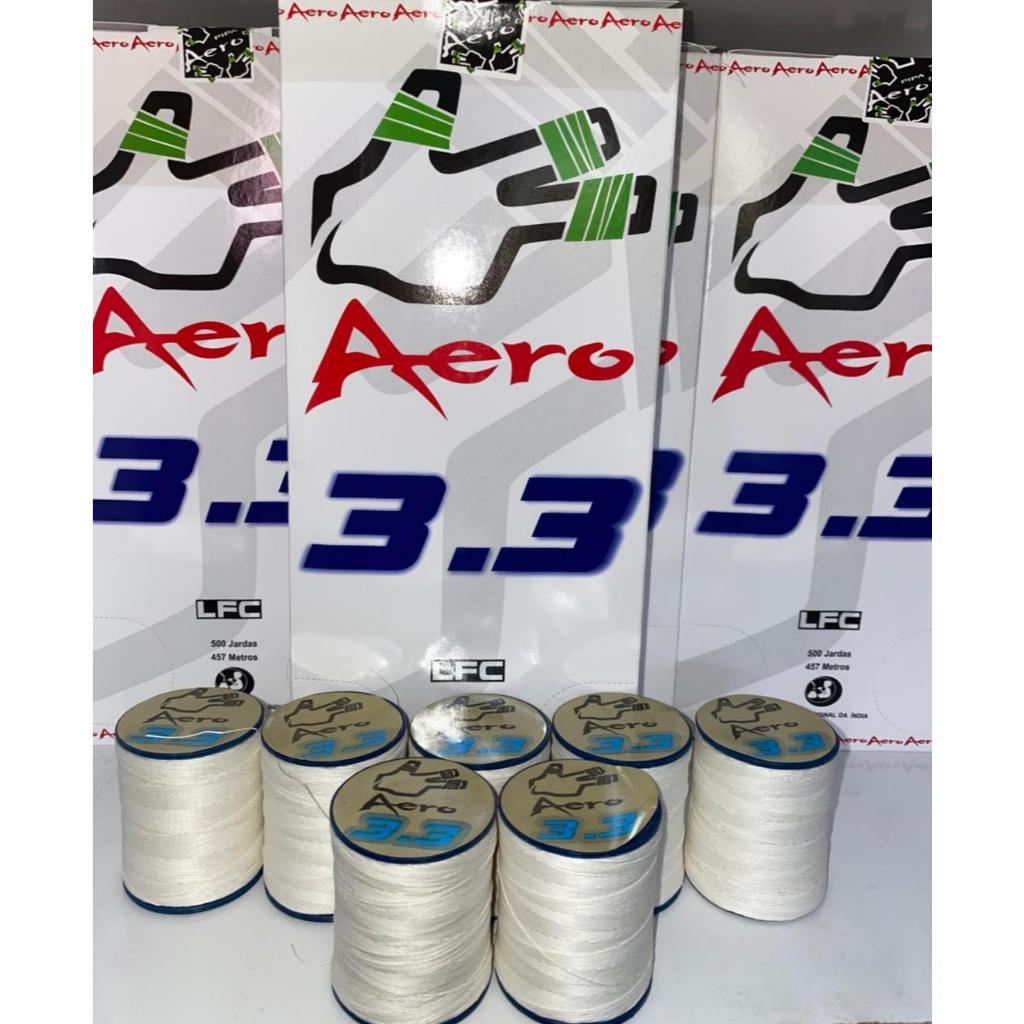 Linha Aero 3.3 -500 Jardas Branca - Caixa c/ 6 ou 12 unidades Linha- Papagaio- Raia- Flechinha