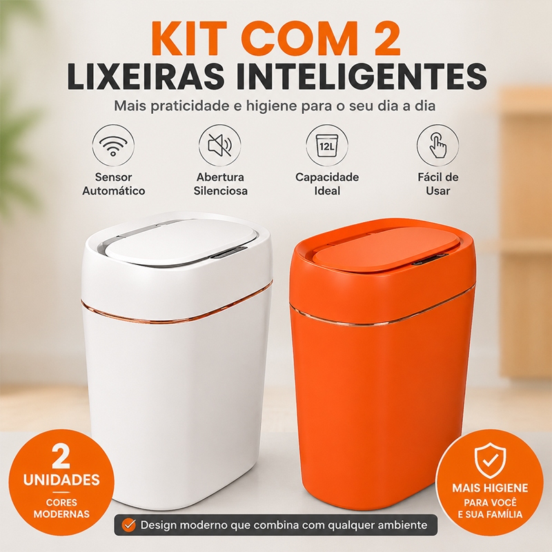 Lixeira Inteligente 13L: Abre Sozinha, Livre de Germes! Sensor USB TADA