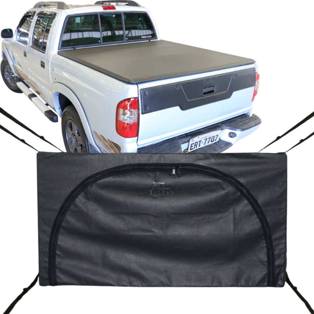 Bolsa Carroceria Caçamba Ecobag Flash Cover S10 Pitbull Protege Sua Carga 378L Com Ziper Preto