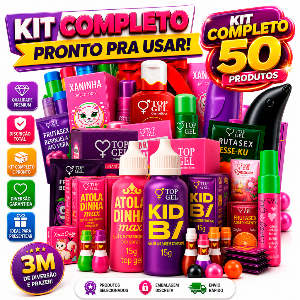 Kit 50 Premiado os melhores Sexshop Feminino e Vibrador Lubrificante intimo sexual vários Sexy casal