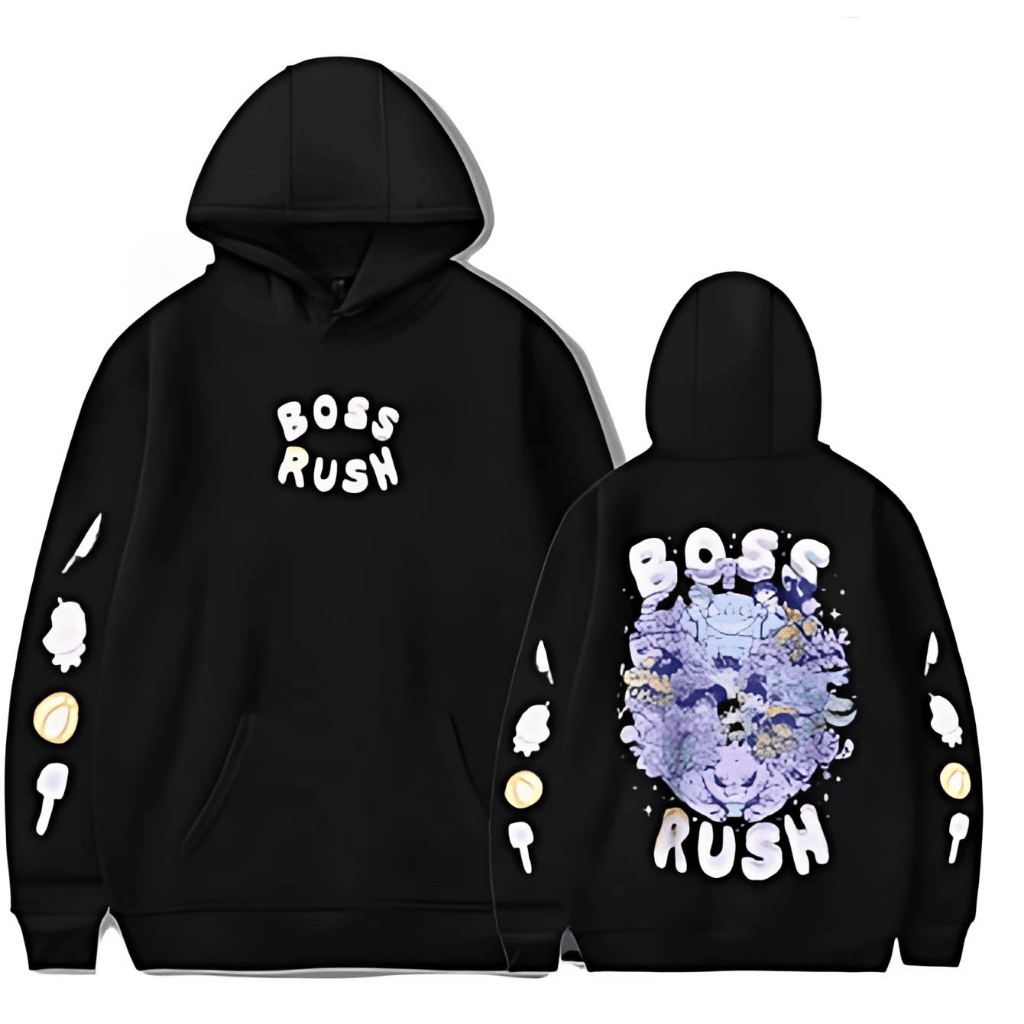 Agasalho Moletom Canguru Unissex  boss rush desenho Blusa de Inverno Casaco Estiloso