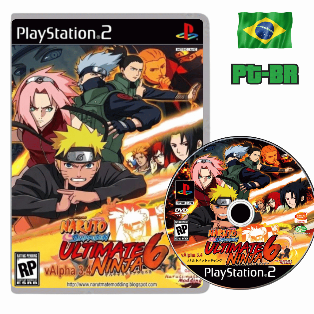 Naruto Shippuden Ultimate Ninja 6 Alpha V3 (ÚLTIMA VERSÃO) – PlayStation 2 (Mídia Física) PT-BR ps2