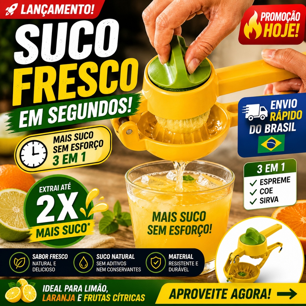 Mini Espremedor Manual Portátil para Frutas Cítricas Entrega Rápida Brasil