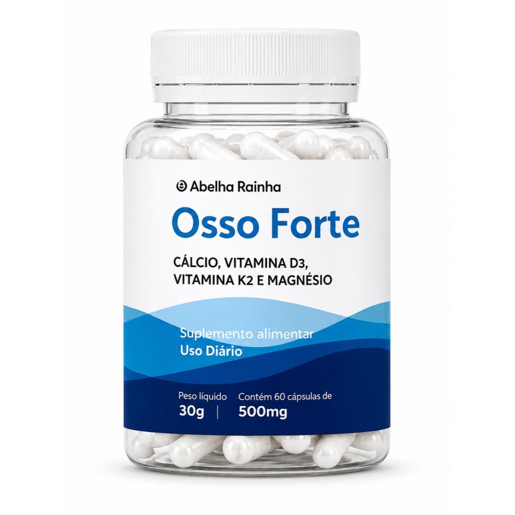 Suplemento Osso Forte 110g com Cálcio Vitamina D3, K2 e Magnésio Fortalece Ossos e Articulações