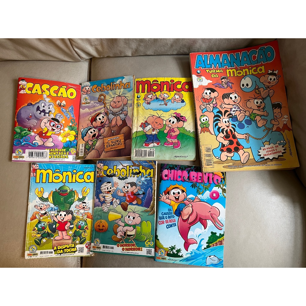 gibis Turma da Mônica Cascão Chico Bento Boto Cebolinha Guru e Almanacão
