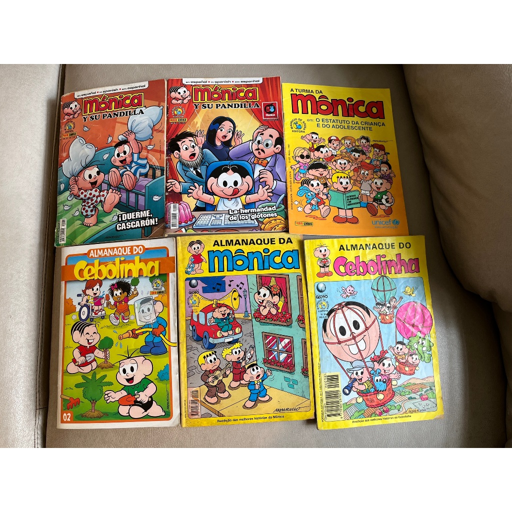6 gibis Almanaque da Mônica e Cebolinha e 2 Mónica y su Pandilla em espanhol