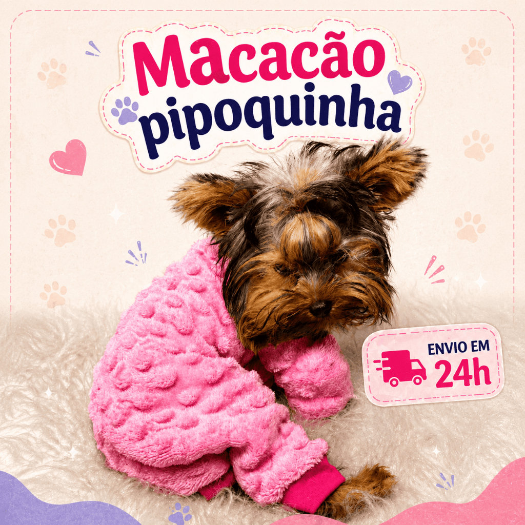 Roupa de Inverno para Cachorro Macacão Pipoquinha Pet Quentinho