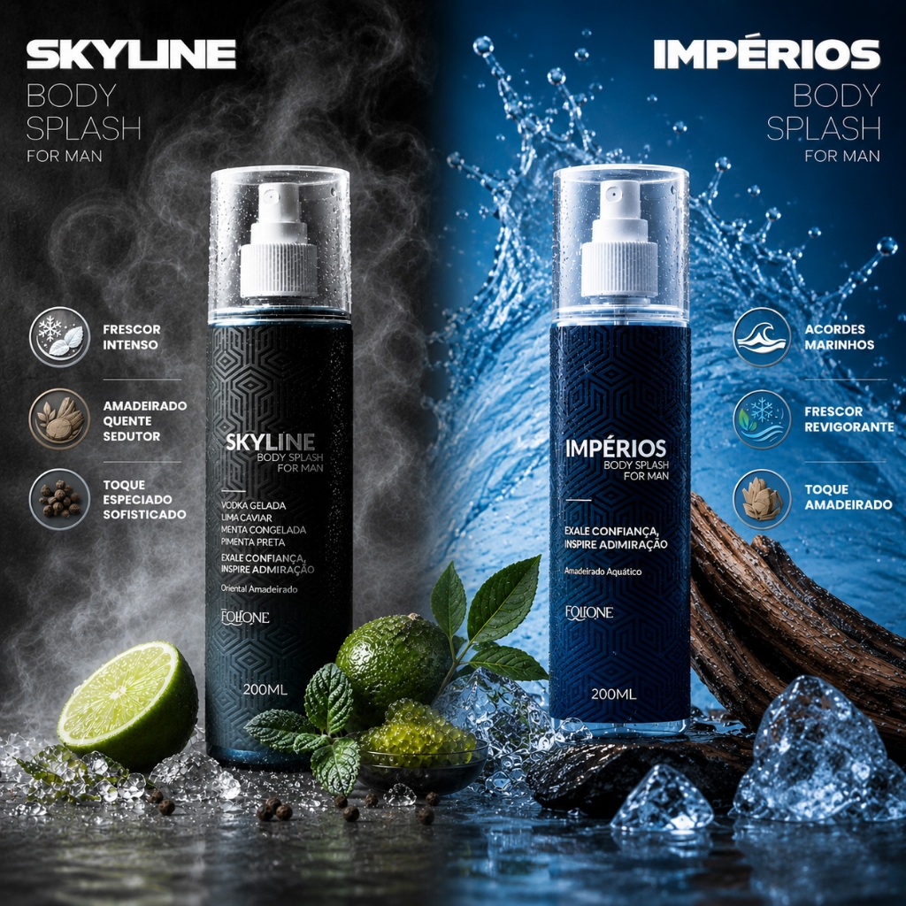 Kit Body Splash Masculino Folione Perfume Amadeirado For Men