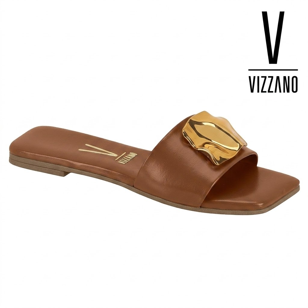 Tamanco Vizzano Napa Garda Feminino Original Mocca Calce Fácil Brilho 6553.100