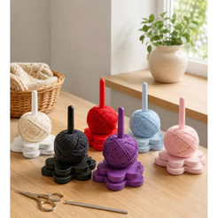Suporte Organizador de Linha Giratório para Crochê e Tricô Desmontável Flor Porta Novelo Sem Embolar Artesanato.