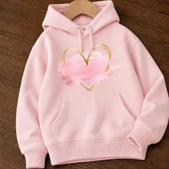 Moletom infantil e juvenil meninas coração blusa de frio premium flanelado