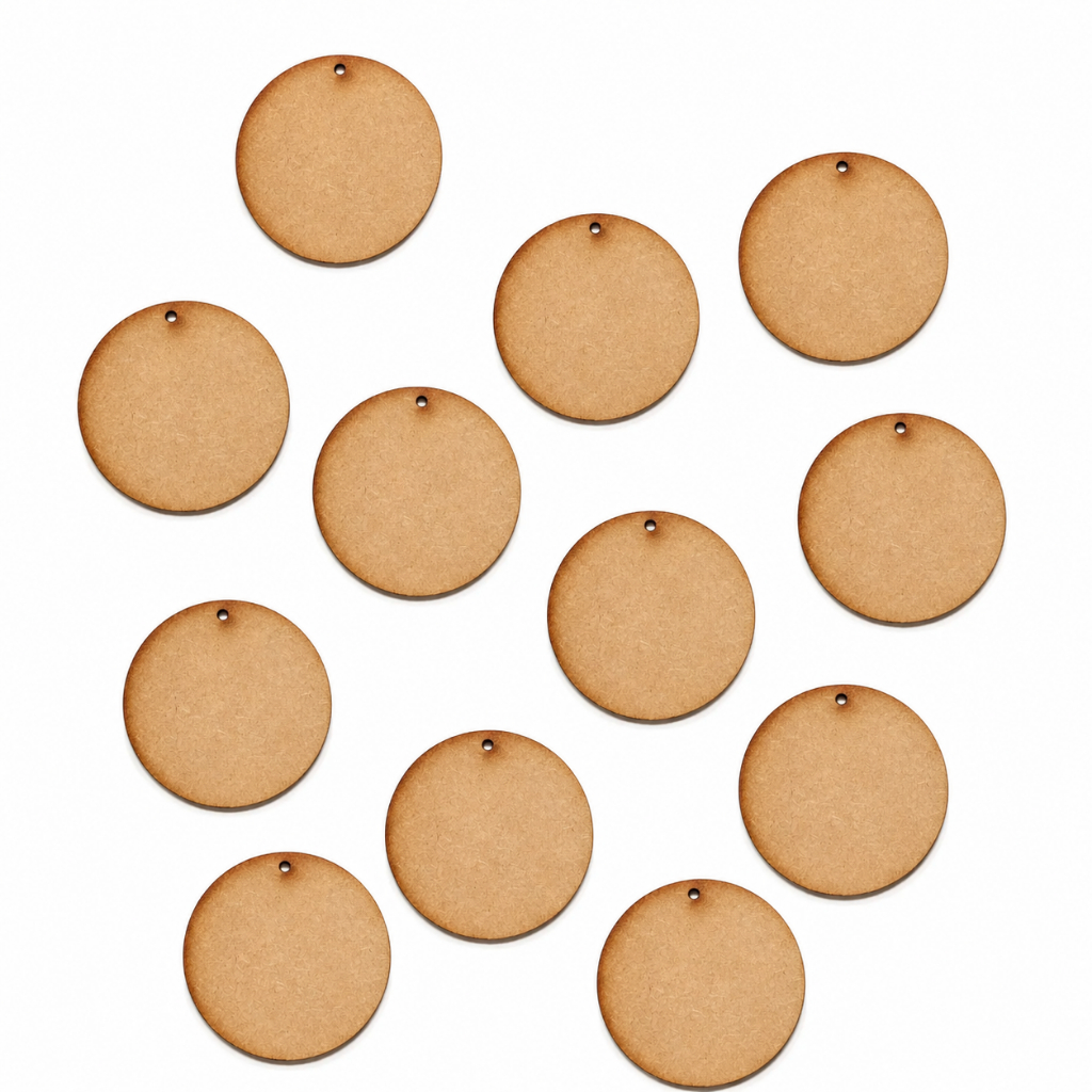 50-300 UNIDADES CIRCULO MDF 3MM BOLACHA CIRCULAR 4X4CM COM FURO P/ CHAVEIRO E OU TAG - LEMBRANCINHA ARTESANATO