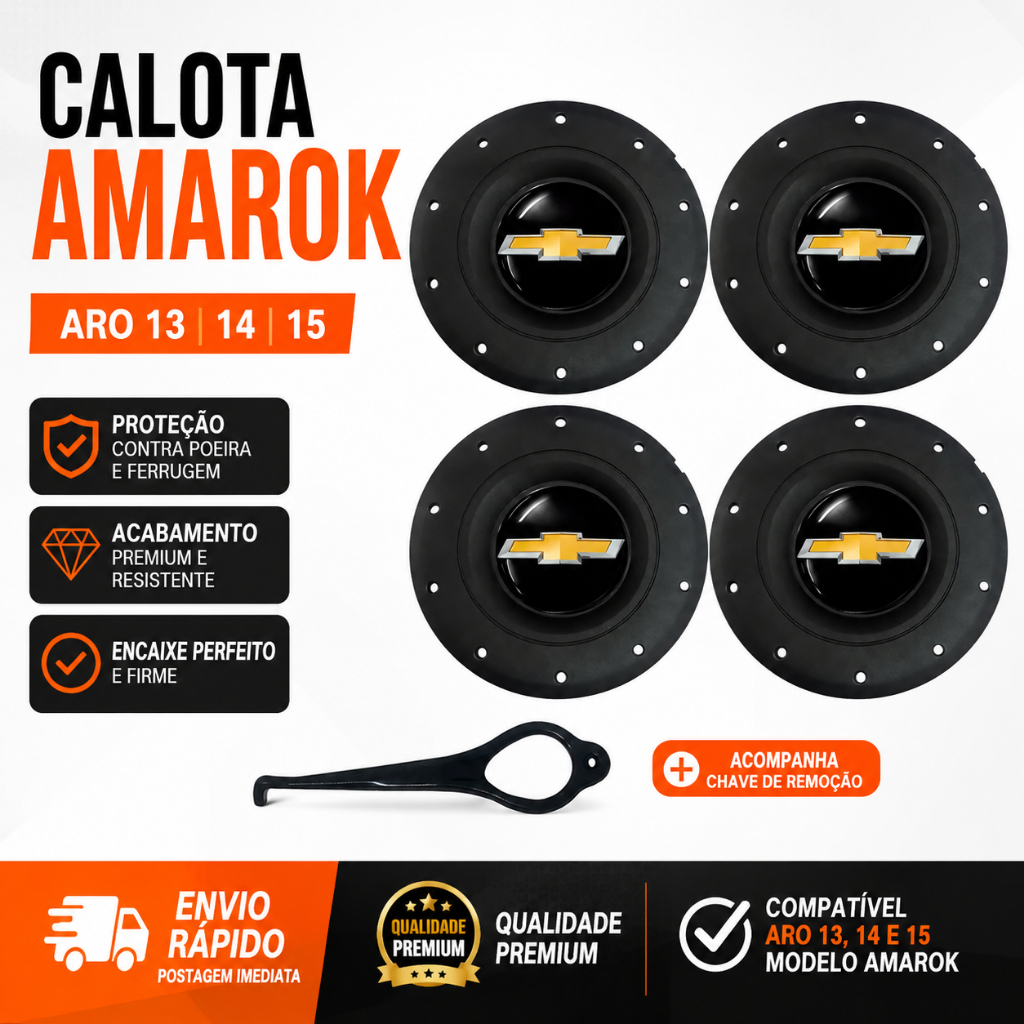 Jogo 4 Calota Centro Roda Amarok Gm Celta Corsa Aro 13 14 15 Preto