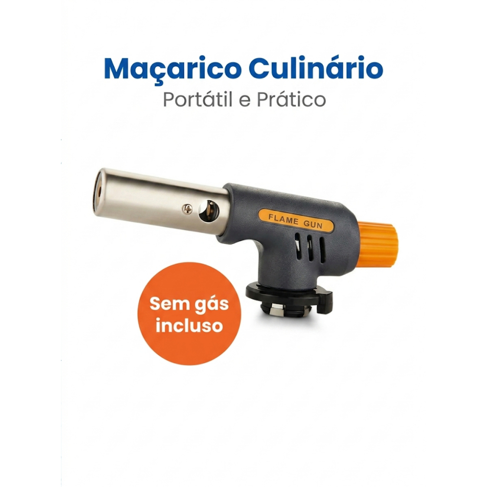 Bico Maçarico Culinário Confeitaria Artesanato Flambar  Portátil Gratinar Caramelizar Zak Regulável Para Cartucho S Gás
