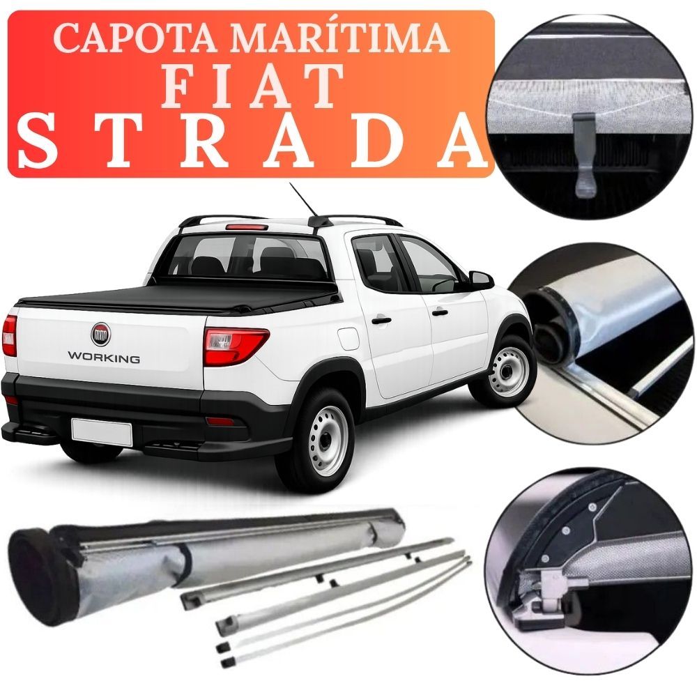 Capota Premium Strada 2018 Todas as Versões Cabine Simples / Estendida / Dupla - Reforçado + TREK
