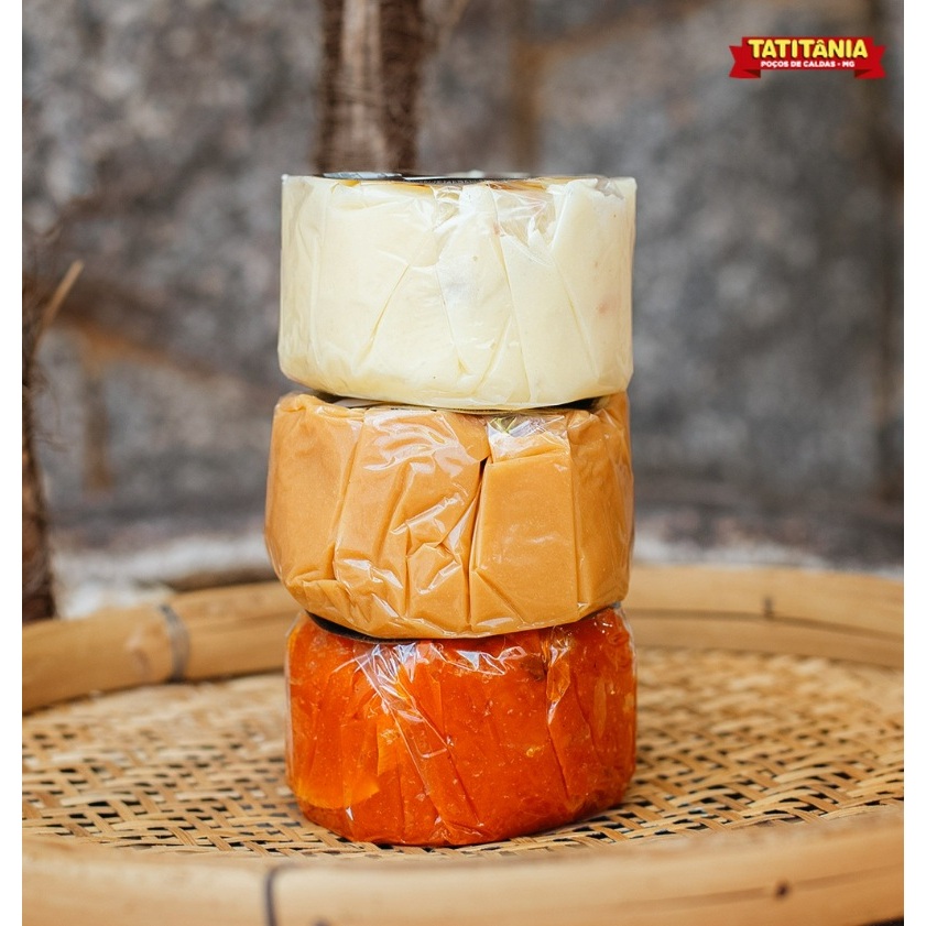 Kit Doces de corte Abobora com Coco + Cocada com maracuja + cocada cremosa 200g cada