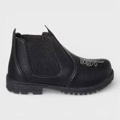 Bota Infantil Masculina Botina Jeca Preto Bordada Menino Country Rodeio