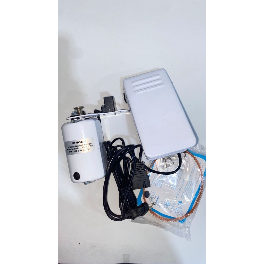 Motor + Pedal para Máquina Costura Doméstica Caseira Singer Elgin Vigorelli Reta e Zig Zag 110v