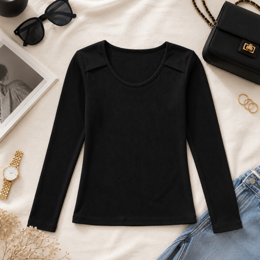 Blusinha Feminina Manga Longa Tendencia Qualidade Premium Blusa Manga Comprida Quentinha Frio Inverno Moda Gringa