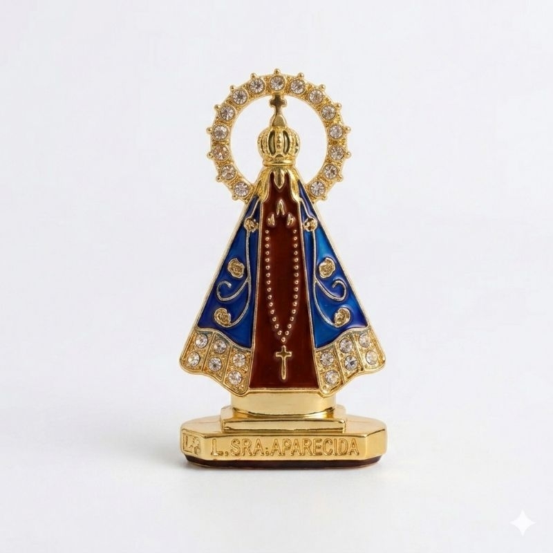 Enfeite Santinha Nossa Senhora Aparecida decoração para painel de carro — imagem 2 de 2