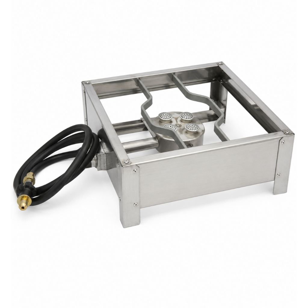 Fogão A Gás Inox Fogareiro Portátil 1 Boca Camping Fogareiro A Gás Fogão Alta Pressão Com Mangueira
