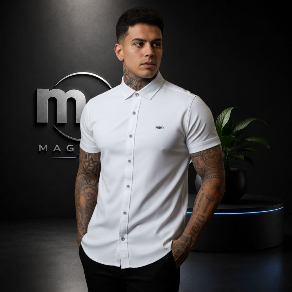 Camisa Masculina Viscose com Elastano – Estilo Casual, Leve e Confortável | MA Magazine