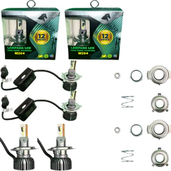 Kit 2x Lâmpada de LED Farol H4 6500k C/Reator Motos e Carros