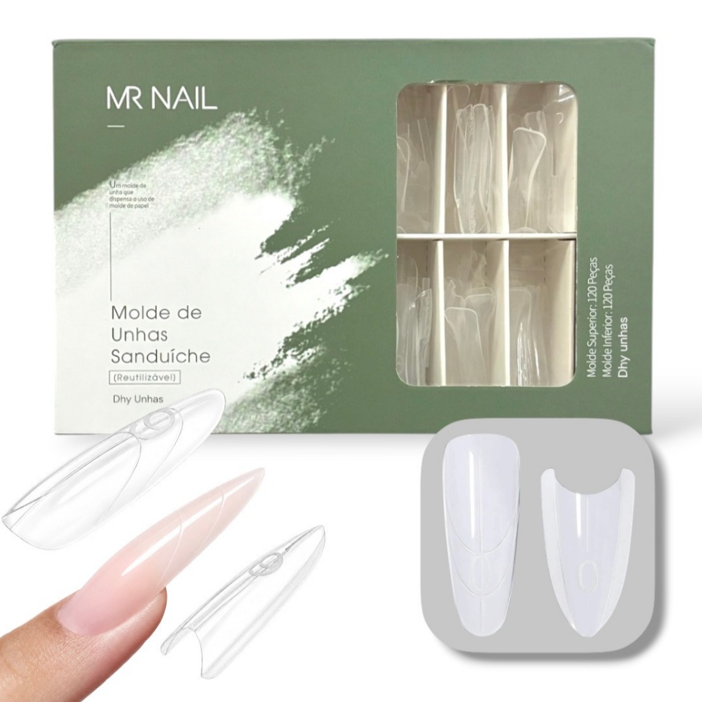 Molde Sanduíche Almond Longa Mr Nail 240 Peças – Oval